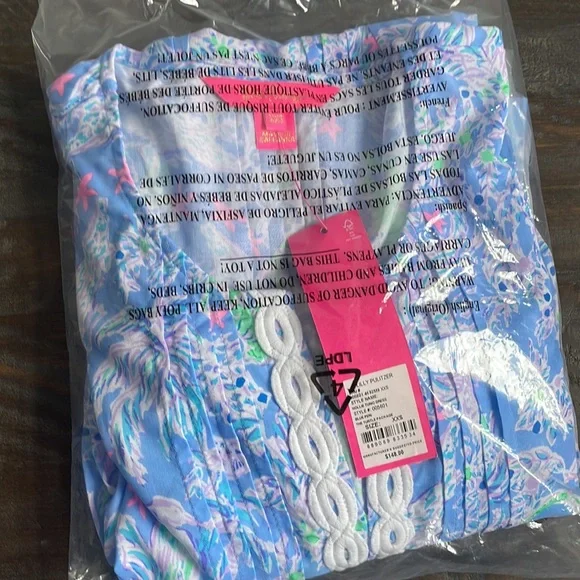 NWT Lilly Pulitzer Hollie Tunic Dress Turtle Package XXS blue pink green - Picture 3 of 4